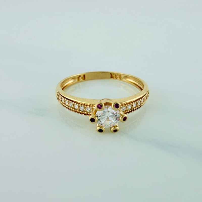 Anillo Solitario Churumbela 2gr / T6 1/2 / 2.3cm / Oro Amarillo 18K $