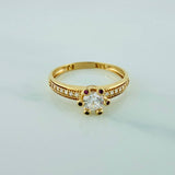 Anillo Solitario Churumbela 2gr / T6 1/2 / 2.3cm / Oro Amarillo 18K $