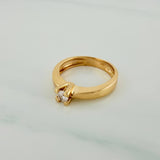 Anillo Solitario 3.65gr / T6 3/4 / 2.4cm / Oro Amarillo 18K $