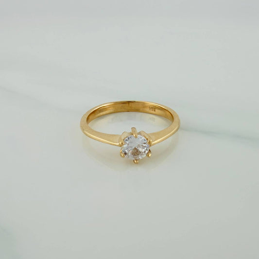 Anillo Solitario 2.55gr / T6 / 2.2cm / Oro Amarillo 18K