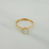 Anillo Solitario 1.1gr / T5 1/4 / 2.3cm / Oro Amarillo 18K $