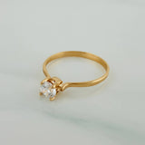 Anillo Solitario 1.1gr / T5 1/4 / 2.3cm / Oro Amarillo 18K $