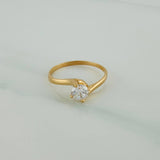 Anillo Solitario Linea Cruzada 1.45gr / T5 1/2 / 2.2cm / Oro Amarillo 18K $