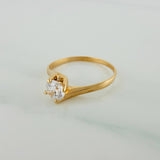 Anillo Solitario Linea Cruzada 1.45gr / T5 1/2 / 2.2cm / Oro Amarillo 18K $