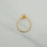 Anillo Solitario Linea Cruzada 1.45gr / T5 1/2 / 2.2cm / Oro Amarillo 18K $