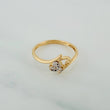 Anillo Corazon Doble 1.9gr / T7 / 2cm / Dos Oros Amarillo Blanco 18K $
