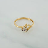 Anillo Corazon Doble 1.9gr / T7 / 2cm / Dos Oros Amarillo Blanco 18K $