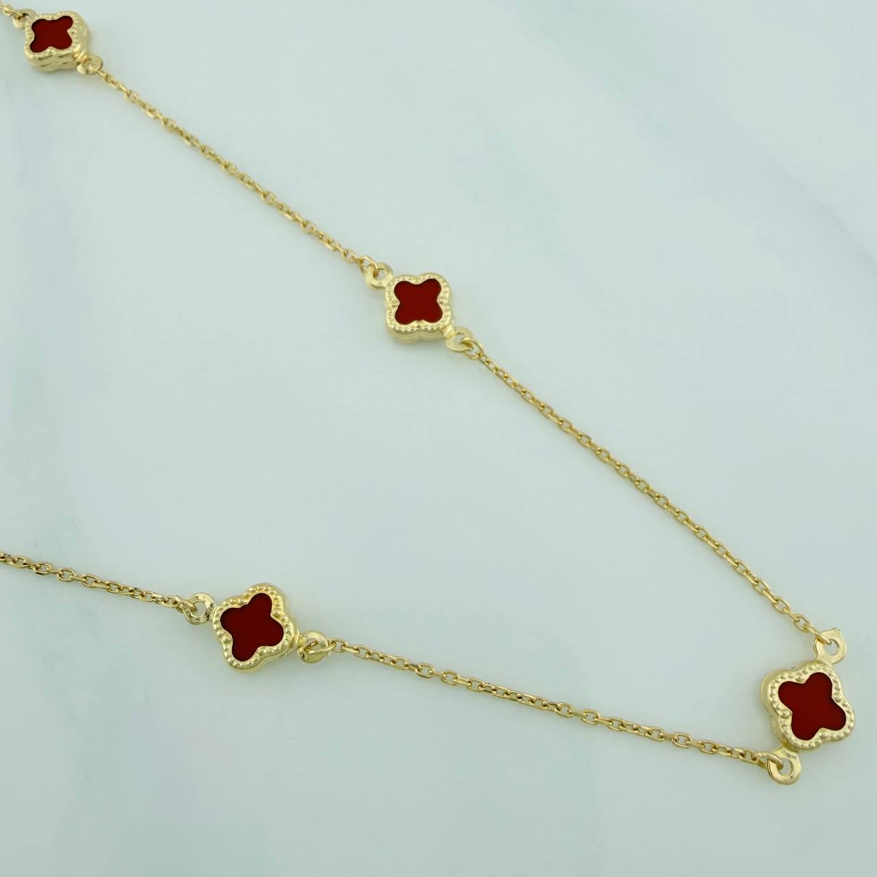 Cadena Trebol Aro Seguido 4.2gr / 46.5cm / 0.7mm Oro Amarillo +4 18K %