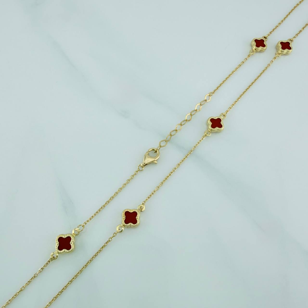 Cadena Trebol Aro Seguido 4.2gr / 46.5cm / 0.7mm Oro Amarillo +4 18K %