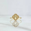 Anillo Trebol VCyA 2.3gr / T6 3/4 / Diamantado Punteado Oro Amarillo Nac.Esp. 18K