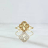 Anillo Trebol VCyA 1.85gr / T5 3/4 / Diamantado Punteado Oro Amarillo Nac.Esp. 18K ©