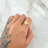Anillo Trebol VCyA 2.3gr / T6 3/4 / Diamantado Punteado Oro Amarillo Nac.Esp. 18K