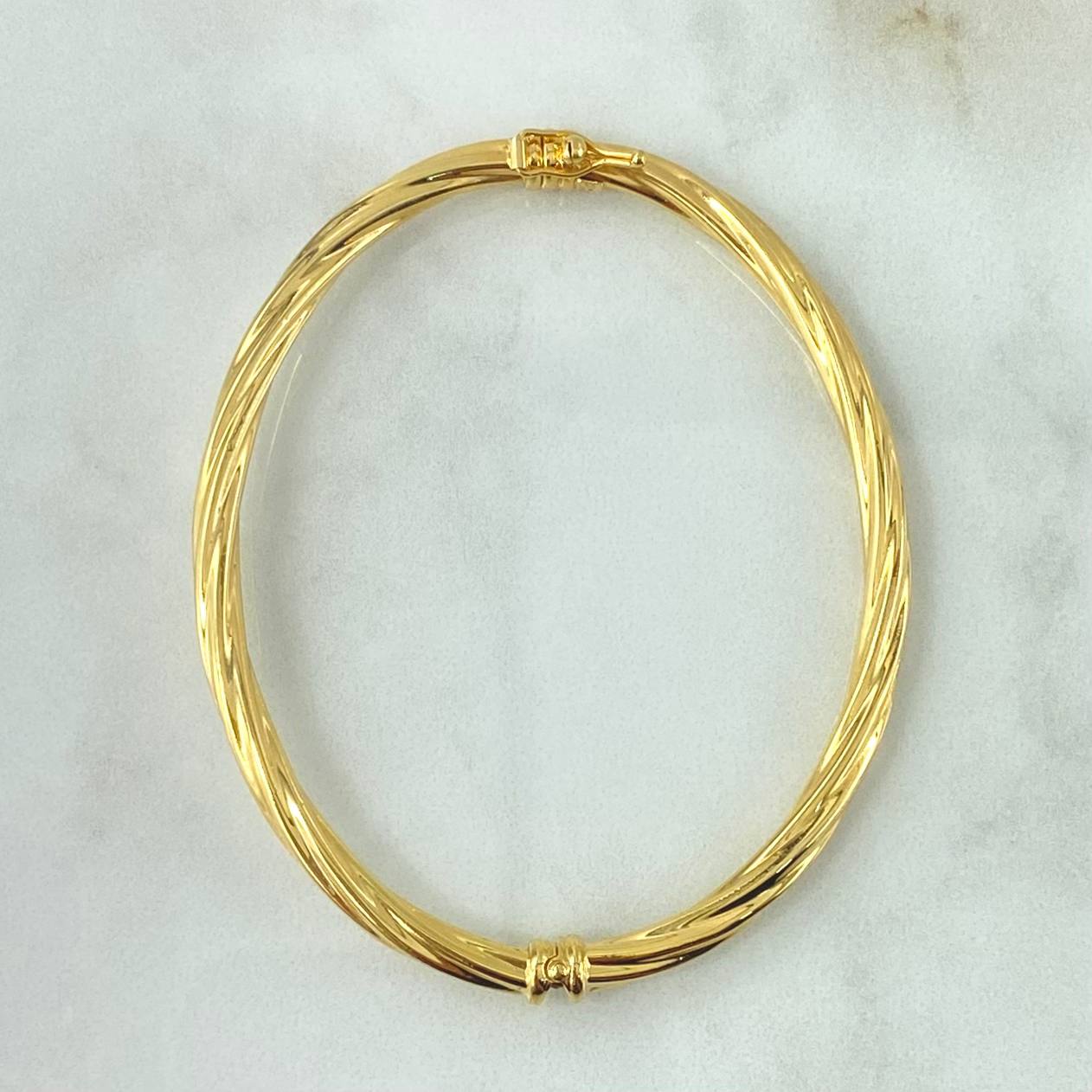Pulso Aro Trenzado 6.6gr / 17.5cm / 3.9mm Oro Amarillo +4 18K ©