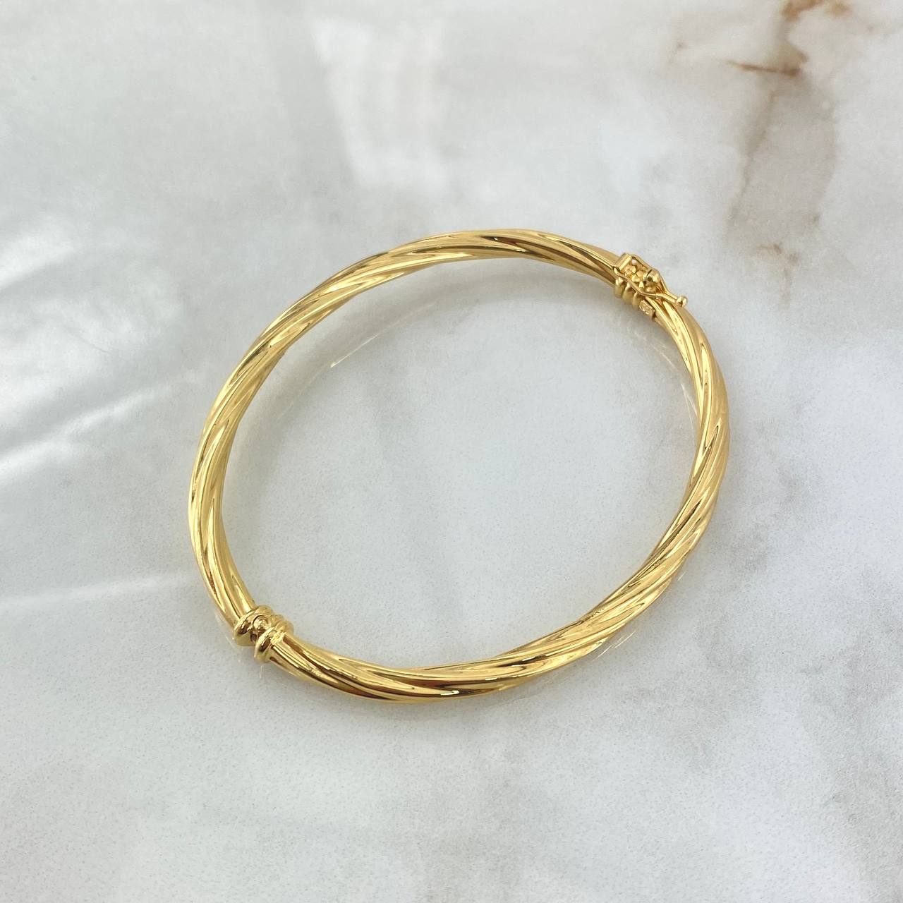 Pulso Aro Trenzado 6.6gr / 17.5cm / 3.9mm Oro Amarillo +4 18K ©