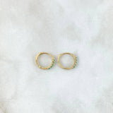 Candongas Parciales 1.1gr / 1.2cm / Esmeraldas 12Pts Oro Amarillo 18K (Joya) ©