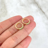 Candongas Parciales 1.1gr / 1.2cm / Esmeraldas 12Pts Oro Amarillo 18K (Joya) ©