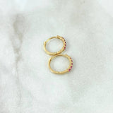 Candongas Parciales 1.1gr / 1.3cm / Rubys 20Pts Oro Amarillo 18K (Joya) ©