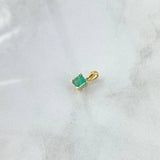 Dije Cuadrado 0.55gr / 1cm / Esmeralda 33Pts Oro Amarillo 18K (Joya) ©