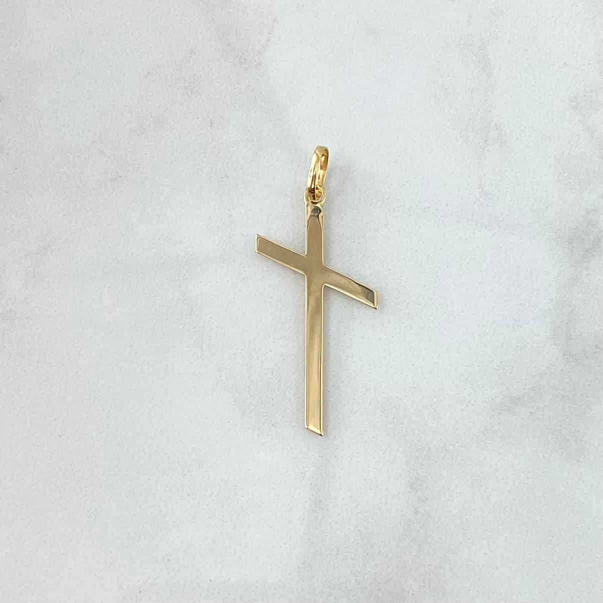 Dije Cruz Diagonal 0.8gr / 3.6cm / Lisa Oro Amarillo 18K