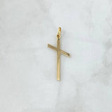 Dije Cruz Diagonal 0.8gr / 3.6cm / Lisa Oro Amarillo 18K