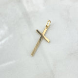 Dije Cruz Diagonal Plana 0.8gr / 3.8cm / Oro Amarillo 18K *