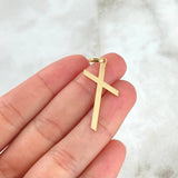 Dije Cruz Diagonal 0.8gr / 3.6cm / Lisa Oro Amarillo 18K