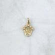 Dije Corona Rx 1.2gr / 2.1cm / Circones Blancos  Oro Amarillo 18K *