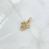 Dije Corona RX 1.15gr / 2.2cm / Circones Blancos Silueta Oro Amarillo 18K