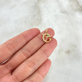Dije Delfin 1.05gr / 1.7cm / Circones Blancos Verde Silueta Oro Amarillo 18K