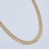 Cadena Cubana 8.9gr / 61.5cm / Dos Oros Amarillo Blanco +3 18K $