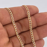 Cadena Cubana 8.9gr / 61.5cm / Dos Oros Amarillo Blanco +3 18K $