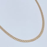 Cadena Cubana 5.95gr / 56.3cm /Dos Oros Amarillo Blanco +1 18K $