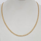 Cadena Cubana 5.95gr / 56.3cm /Dos Oros Amarillo Blanco +1 18K $