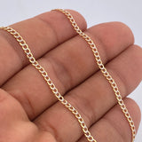 Cadena Cubana 5.95gr / 56.3cm /Dos Oros Amarillo Blanco +1 18K $