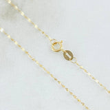 Set Cadena y Dije Flor Espejo + Cruz Lisa 0.6gr / Oro Amarillo 18K (Oferta)