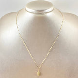 Set Cadena y Dije Mini Flor Espejo + Virgen Guadalupe 0.65gr / Oro Amarillo 18K ©