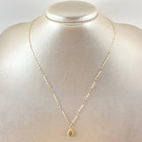 Set Cadena y Dije Mini Flor Espejo + Virgen Milagrosa 0.7gr / Oro Amarillo 18K