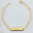 Pulso Bebé Aro Seguido Placa Rectangular Curva 1.35gr / 15cm / Oro Amarillo 18K *