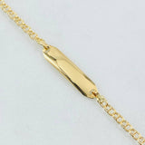 Pulso Bebé Aro Seguido Placa Rectangular Curva 1.3gr / 14cm / Oro Amarillo 18K *