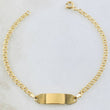 Pulso Bebé Aro Seguido Placa Rectangular Curva 1.4gr / 15.5cm / Oro Amarillo 18K *
