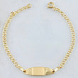 Pulso Bebé Aro Seguido Placa Ovalada 1.35gr / 15cm / Oro Amarillo 18K *