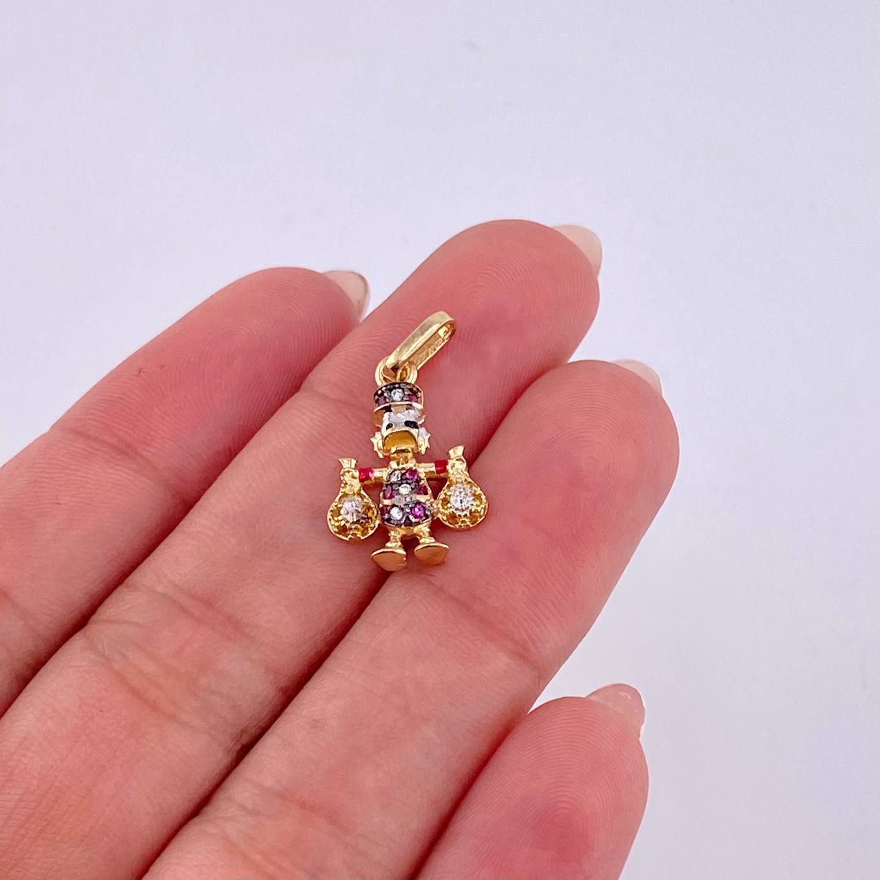 Dije Pato Bolsa Dinero 1.55gr / 2.3cm / Oro Amarillo 18K