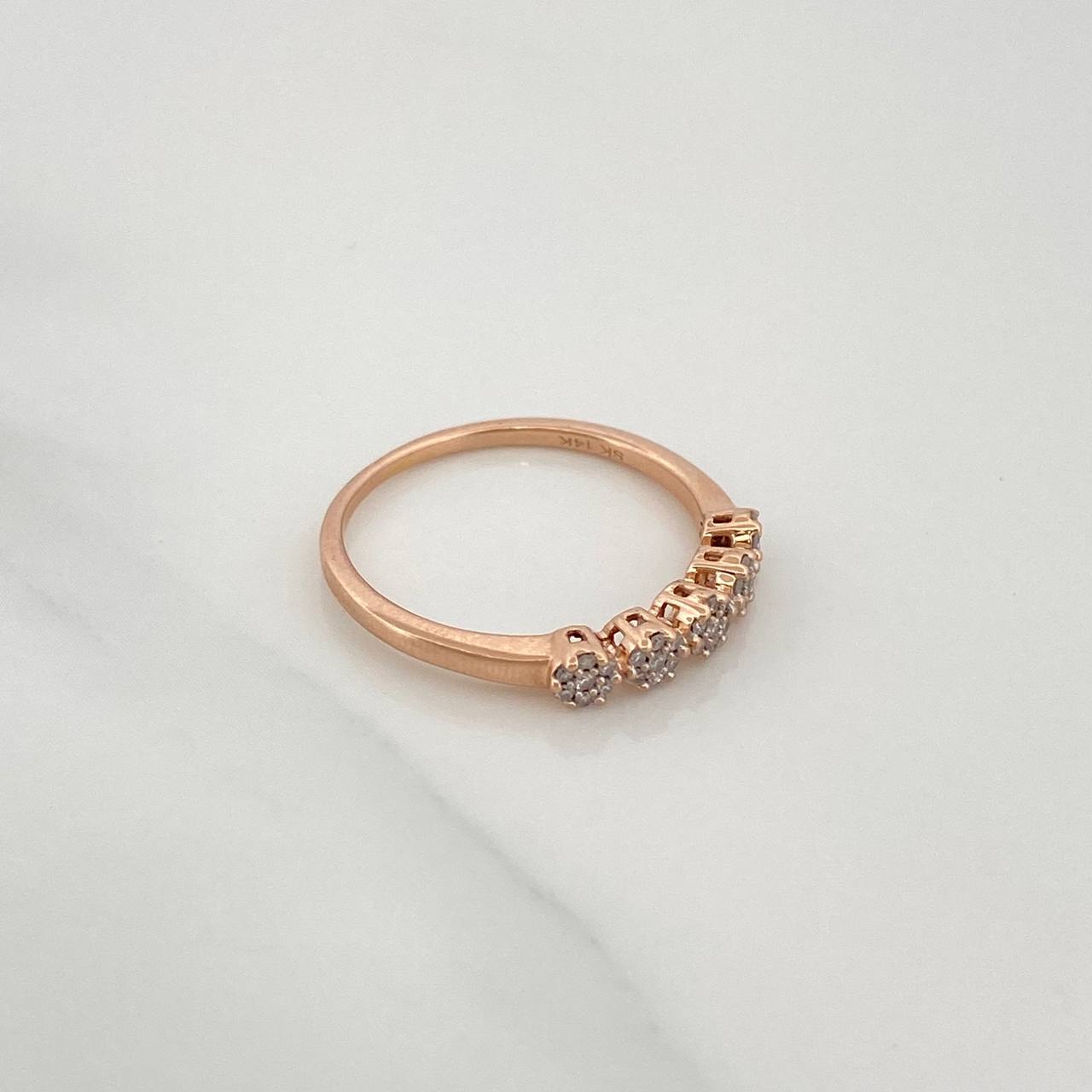 Anillo Churumbela Flores 1.7gr / T6 1/4 / 2cm / Oro Amarillo 18K $