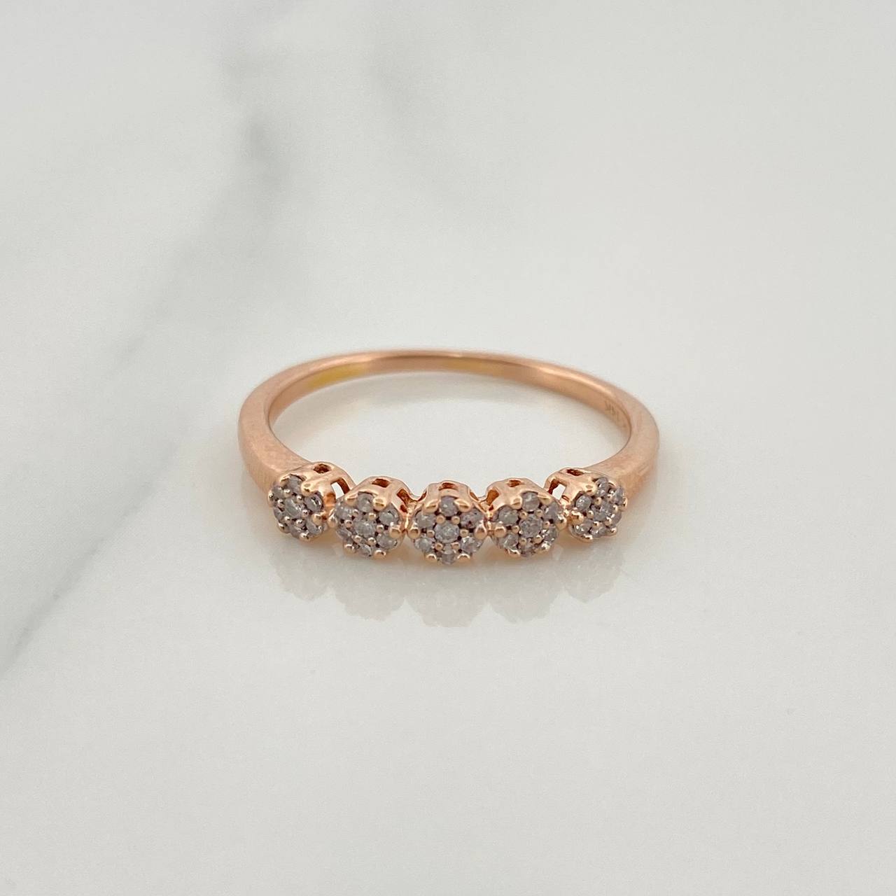 Anillo Churumbela Flores 1.7gr / T6 1/4 / 2cm / Oro Amarillo 18K $