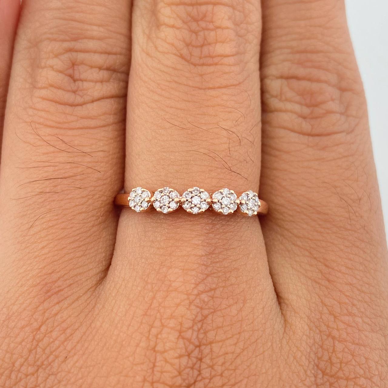 Anillo Churumbela Flores 1.7gr / T6 1/4 / 2cm / Oro Amarillo 18K $