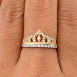 Anillo Tiara 2.2gr / T6 / 2cm / Dos Oros Amarillo Blanco 18K $