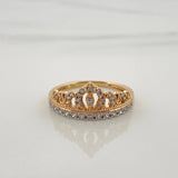Anillo Tiara 2.2gr / T6 / 2cm / Dos Oros Amarillo Blanco 18K $