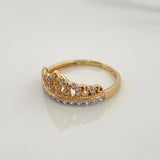 Anillo Tiara 2.2gr / T6 / 2cm / Dos Oros Amarillo Blanco 18K $