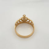 Anillo Corona 3.2gr / T6 3/4 / 2cm / Dos Oros Amarillo Blanco 18K $
