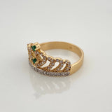 Anillo Corona 3.2gr / T6 3/4 / 2cm / Dos Oros Amarillo Blanco 18K $